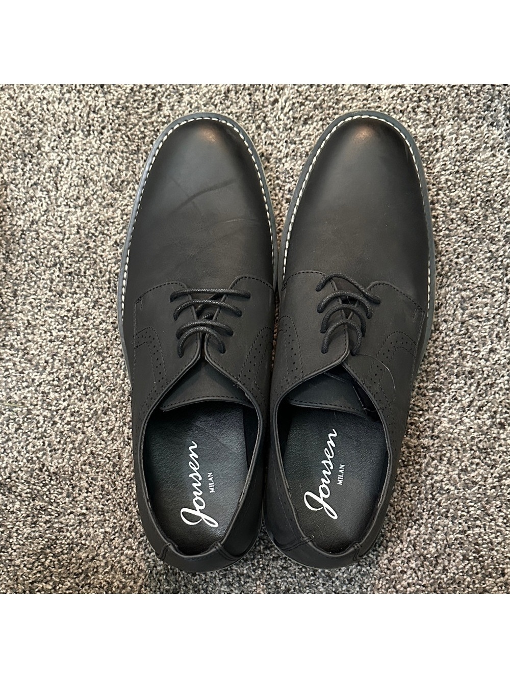 Joemen Men's Black Lace Up Dress Shoes Oxford Size 9.5 Classic Formal